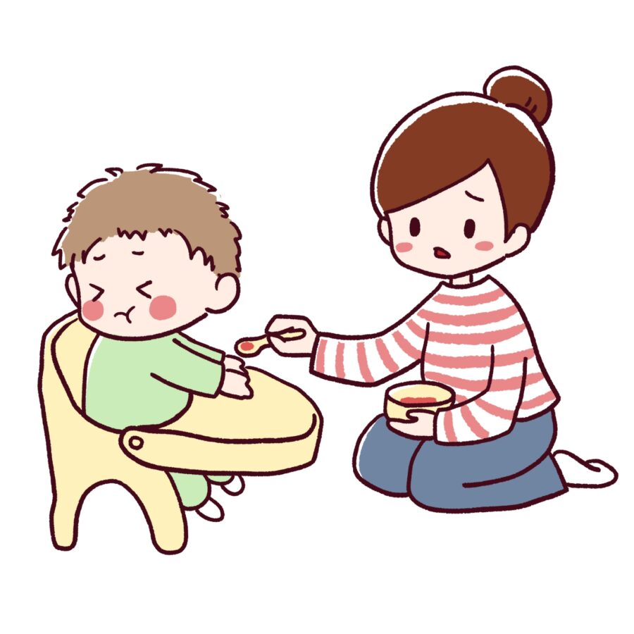 食べるのイヤイヤイラスト