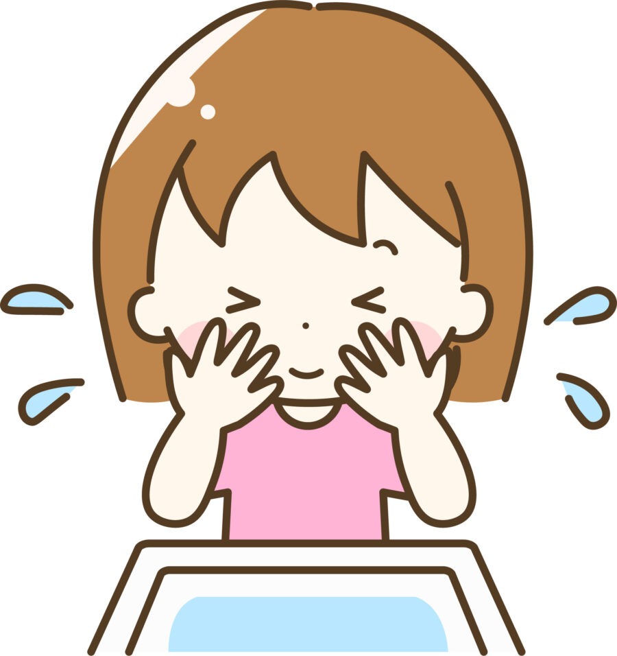 顔を洗う
